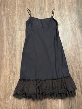 Dosa midnight blue ruffle mini dress with spaghetti straps. Size 2